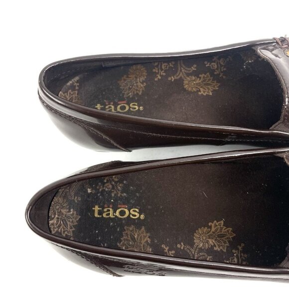 Taos Soulmates Shoes 6 Brown Patent Leather Hearts Loafer Slip On Womens - Picture 8 of 9